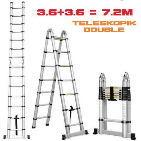 jual tangga teleskopik double   meter type  tangga lipat