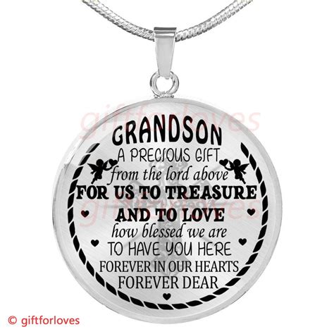 To My Grandson: Birthday Gift Ideas For Grandson, Grandson Necklace, To ...