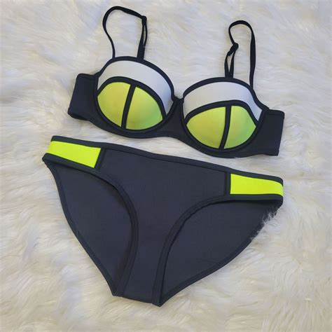 Triangl Poppy Colorblock Neoprene Bikini Cola Pop Yel Gem