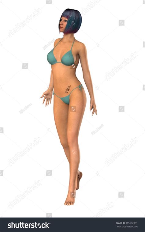 Beautiful Sexy Woman Bikini On White Stock Illustration Shutterstock