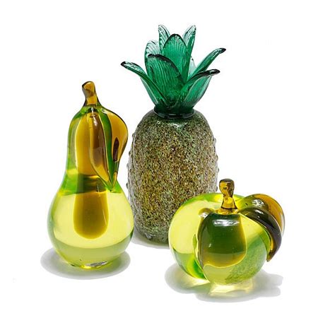 Lot Three Murano Art Glass Fruits