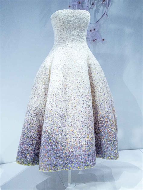 White And Lilac Embellished Dress Christian Dior By Raf Simons Haute