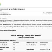 Indian Railway Catering & Tourism Corporation [IRCTC] — Retiring room ...