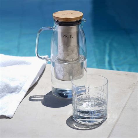 Akua Carafe Filtrante En Verre Avec Bouchon En Bambou Cookut L