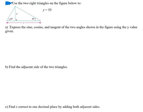 Answered Use The Two Right Triangles On The Bartleby