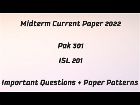 Pak Midterm Current Paper Isl Midterm Current Paper