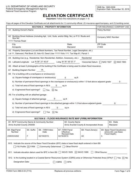 Fema Flood Certificate Fillable Form Printable Forms Free Online