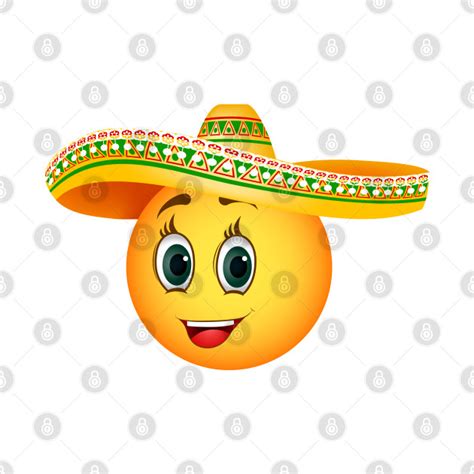 Emoji in Mexican sombrero - Emoji - Pin | TeePublic