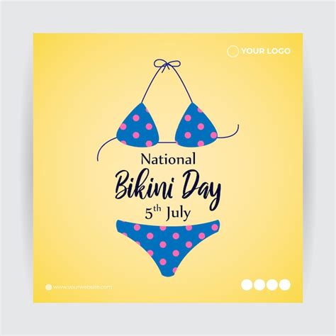 Ilustración Vectorial Para El Día Nacional Del Bikini Vector Premium