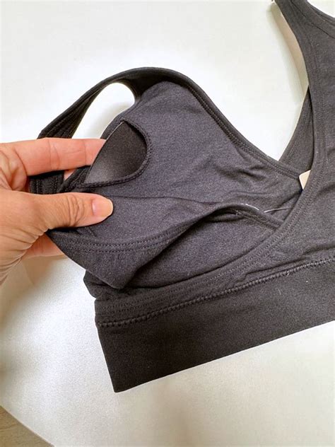 Top Transpassado de Amamentação Sem Costura Preto Ela Lingerie Lingeries Maternidade