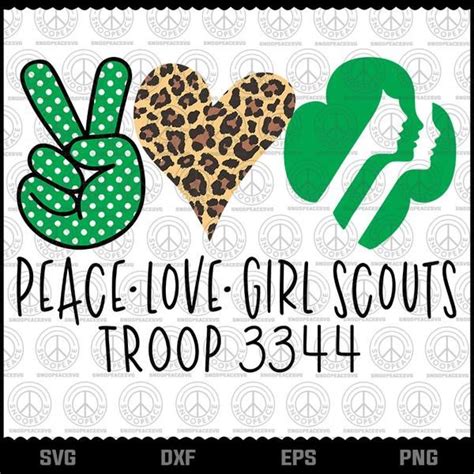 Peace Love Girl Scouts Svg Png Dxf Eps Girl Scouts Girls In Love