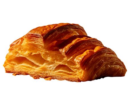 Freshly Baked Crusty Croissants Isolated On Transparent Background