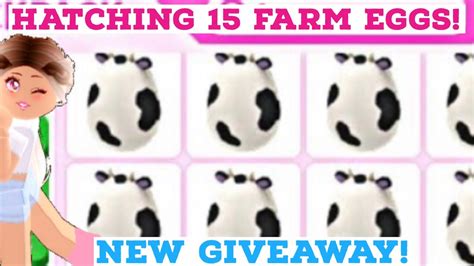 I Hatched 15 Farm Eggs In Adopt Me And Adopt Me Giveaway Youtube