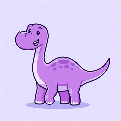 Ilustración De Vector De Dibujos Animados Lindo Dinosaurio De Cuello Largo Dinosaurio Vector