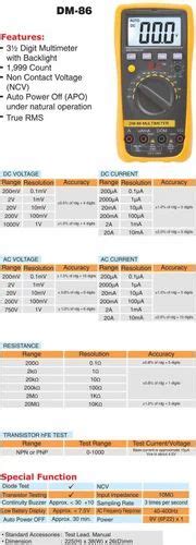 Fluke Htc Dm 86 Digital Multimeter At Rs 1350 Piece In Rourkela ID