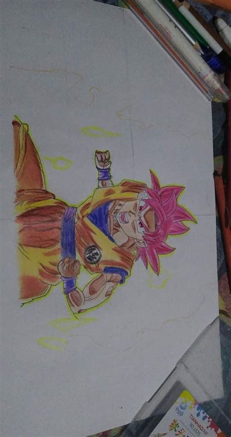 Dibujo De Goku Ssj Dios Rojo DibujArte Amino