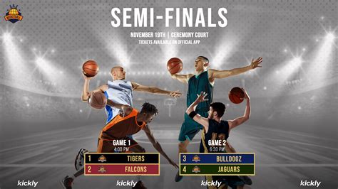 Basketball Semi Finals Fixtures Editable Design Kickly