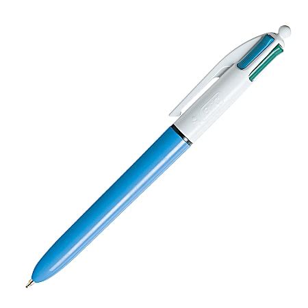 BIC 4 Color Retractable Ballpoint Pen Medium Point 1 0 Mm Blue Barrel