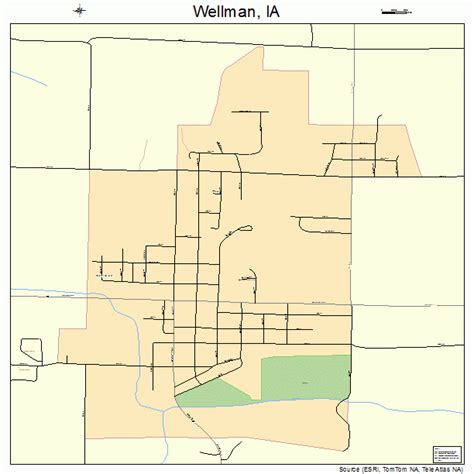 Wellman Iowa Street Map 1983280