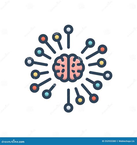 Color Illustration Icon For Neural System And Spread Stock Vector