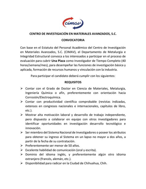 Centro De Investigaci N En Materiales Avanzados Sc