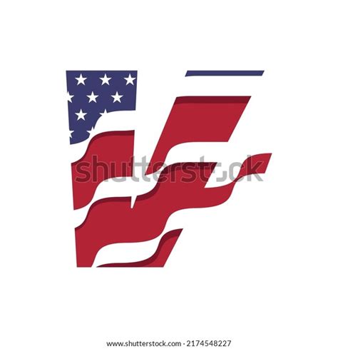 American Flag Logo Design Vector Template Stock Vector (Royalty Free ...