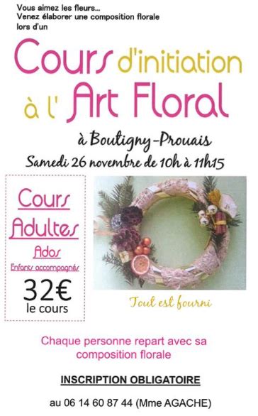 Cours D Initiation L Art Florale Le Mairie De Boutigny