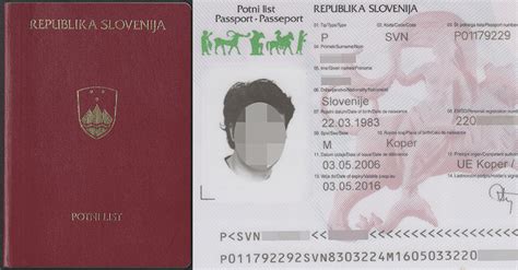 Republic Of Slovenia Passport 2006 — 2016