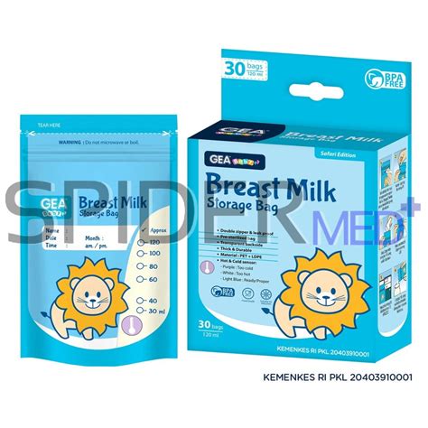 Jual GEA KANTONG ASI 120ML BREAST MILK STORAGE BAG LION BLUE Shopee