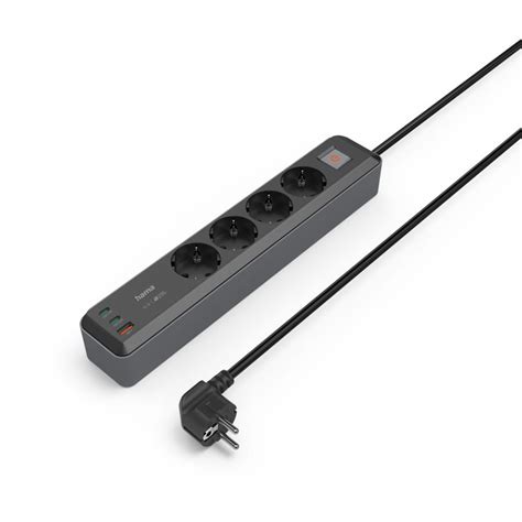 РАЗКЛОНИТЕЛ 4 ГНЕЗДА С 1 USB-A И 2 USB-C ГНЕЗДА 65W 1.4M HAMA