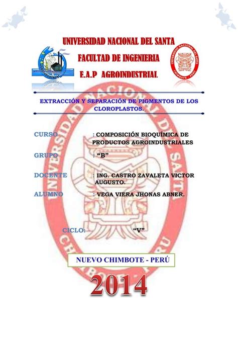 Extracción y separación de pigmentos de los cloroplastos PDF