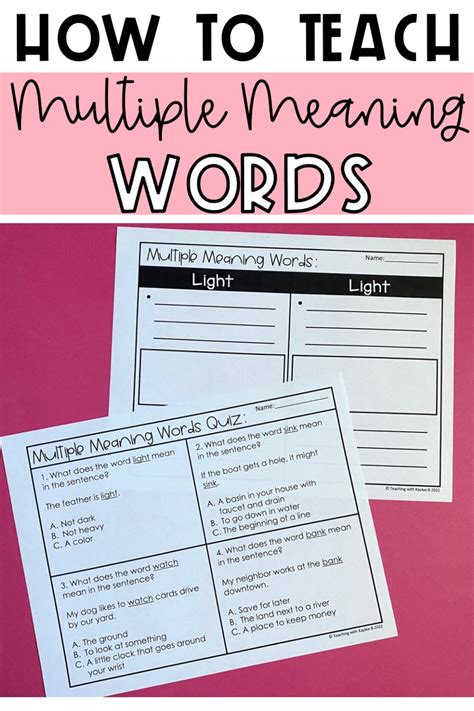 The Very Best 2nd Grade Worksheets for Multiple Meaning Words ... 