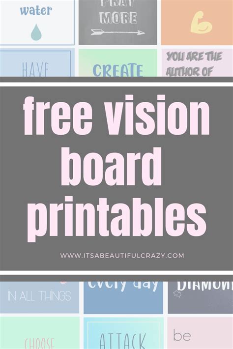 Vision Board Templates Free Printable Word Searches