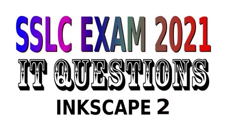 Sslc It Exam Group Question From Chapter Inkscape