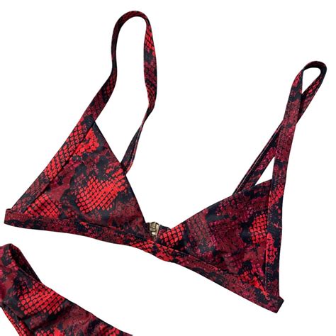 Top Triangle Bikini Top With A Plunging Neckline Depop