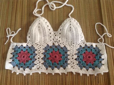 Crochet Festival Sexy Hobo Bikini Halter Top Ready To Ship Etsy