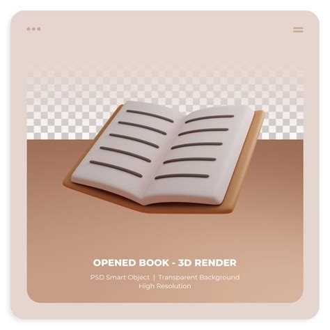 Premium Psd Opened Book 3d Render