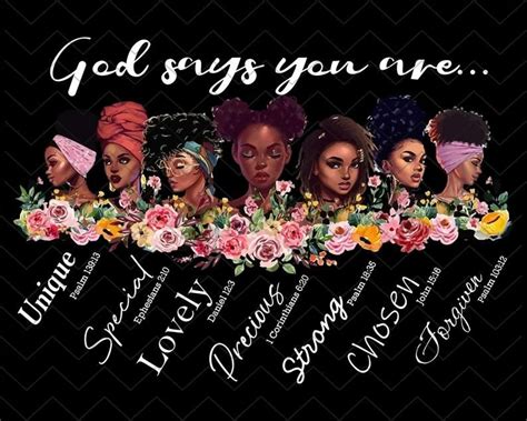 God Says You Are Unique Svg Black Girls Magic Black Queen Etsy Arte