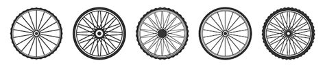 Premium Vector Bicycle Wheel Icon Set Bike Wheels Collection Bicycle