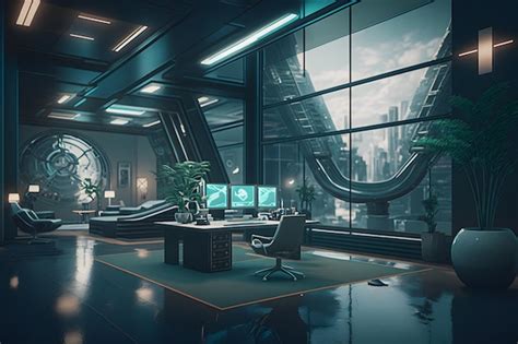 Premium Ai Image Futuristic Meeting Room Interior Conference Room