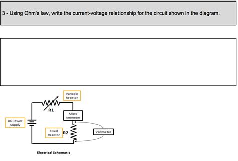 Solved Using Ohm's law, write the current-voltage | Chegg.com 
