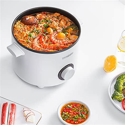 Electric Hot Pot EKNOSRI Rapid Noodles Cooker Multi Use Mini Pot With Temperature Control 1