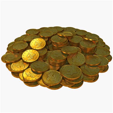 3d Gold Coins 2 Model