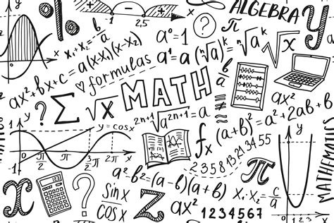 Maths symbols icon set. Algebra or mathematics subject doodle design ...