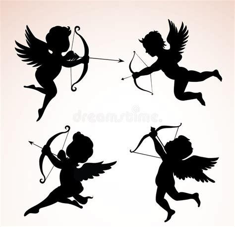 Cupid Silhouette Stock Vector Illustration Of Arch Heart 4134397