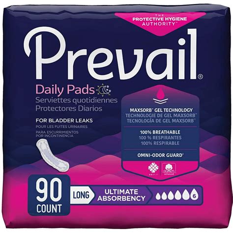 Prevail Incontinence Bladder Control Pads Ultimate Absorbency Long