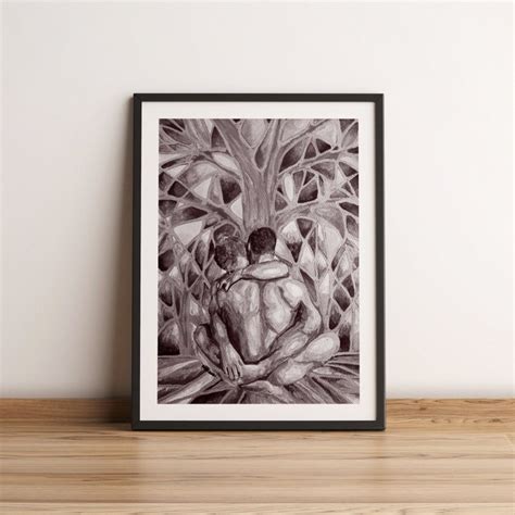Gay Couple Hugging Watercolor Art Print Same Sex Couple Gift Etsy