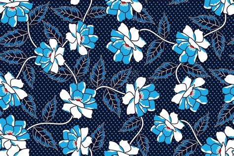 Seamless Pattern With Floral Vector Illustration Indonesian Batik