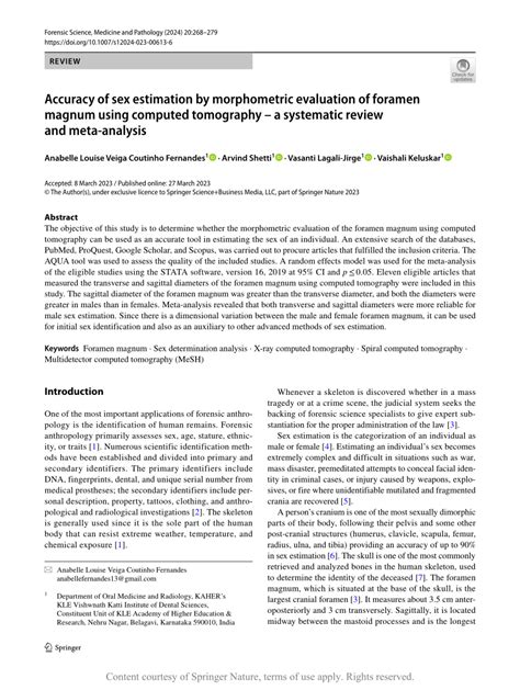 Accuracy Of Sex Estimation By Morphometric Evaluation Of Foramen Magnum