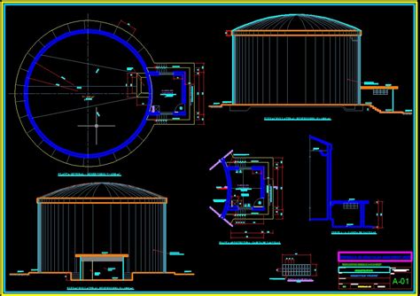 Ingeniería Civil Mark Plano de Reservorio de 1000 m3 DWG